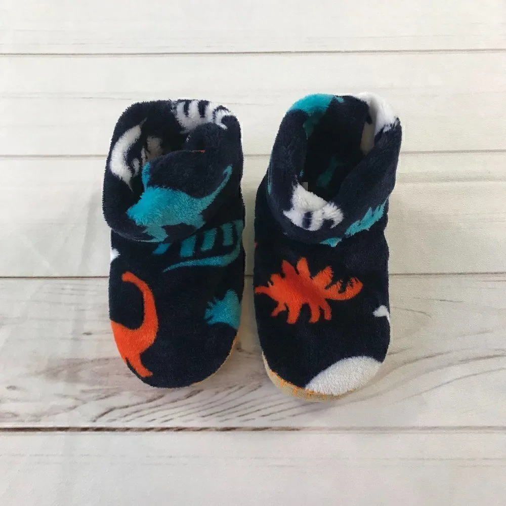 Hatley Kids Baby Dino Silhouettes Fleece Booties Size 1-2